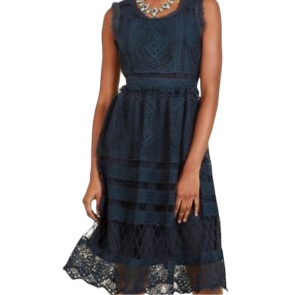 ModCloth Geode Blue Crochet Lace Dress Size Medium